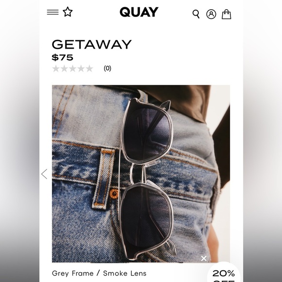 Quay Australia Getaway Grey Frame/Smoke Lenses!! NEW!!! 🕶️😎 - Picture 6 of 7